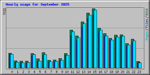 Hourly usage for September 2025