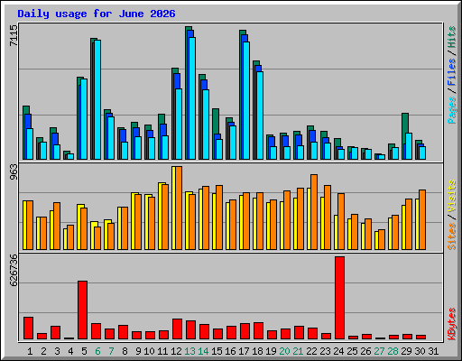 Daily usage for June 2026
