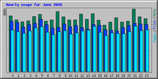 Hourly usage for June 2026